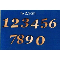 Cyfra, cyferka  h -2,5cm -  CENA ZA 1 szt